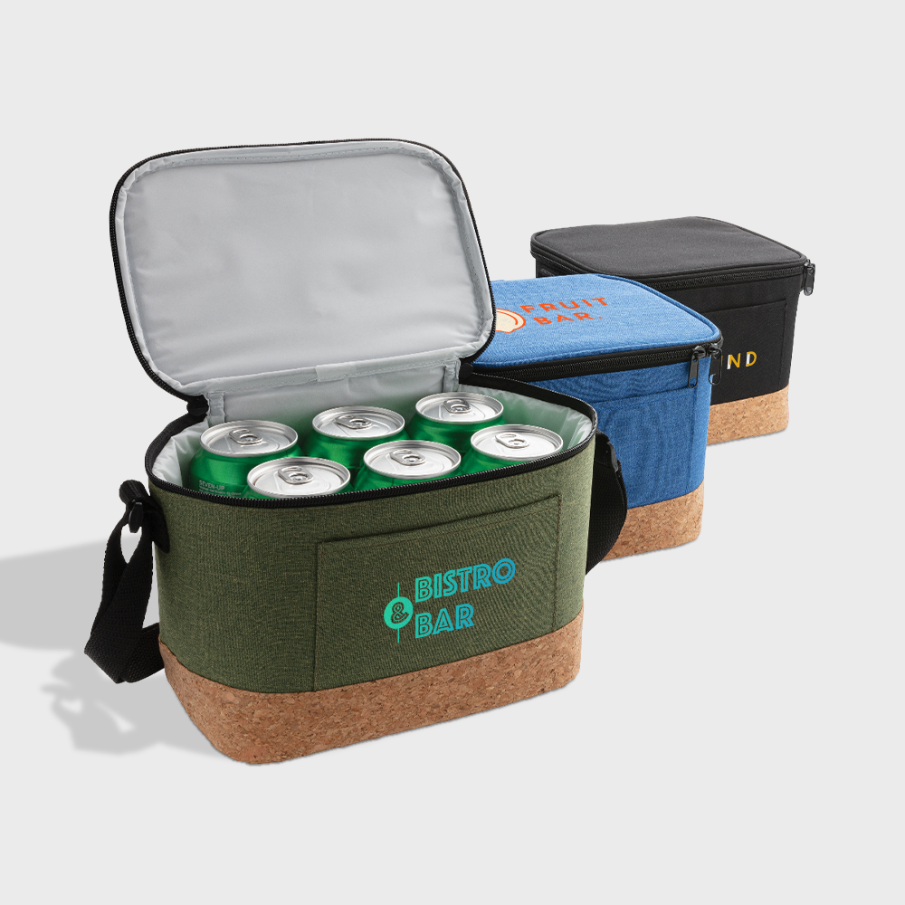 Tweekleurige koeltas met kurkdetail