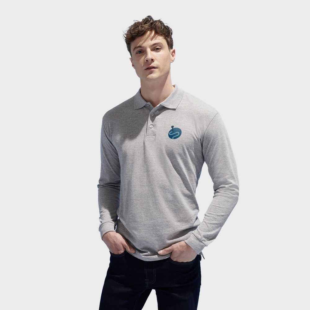 Basic polo met lange mouwen