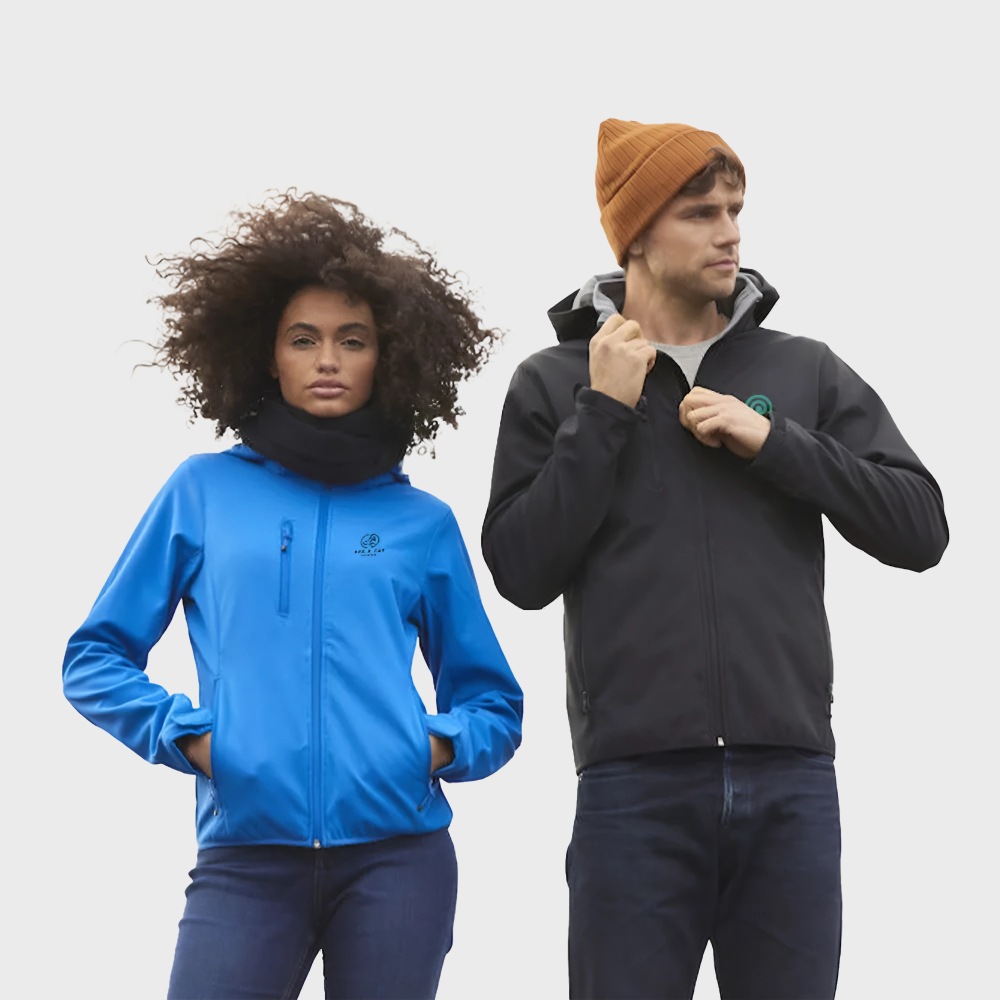 Basic softshell jas met capuchon